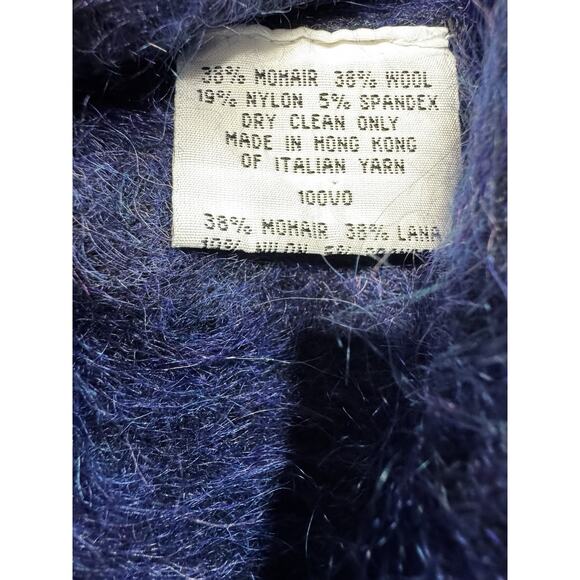 Eileen Fisher VTG Med Mohair Purple Haze Sweater Italian Yarn Made In Hong Kong - Picture 3 of 7